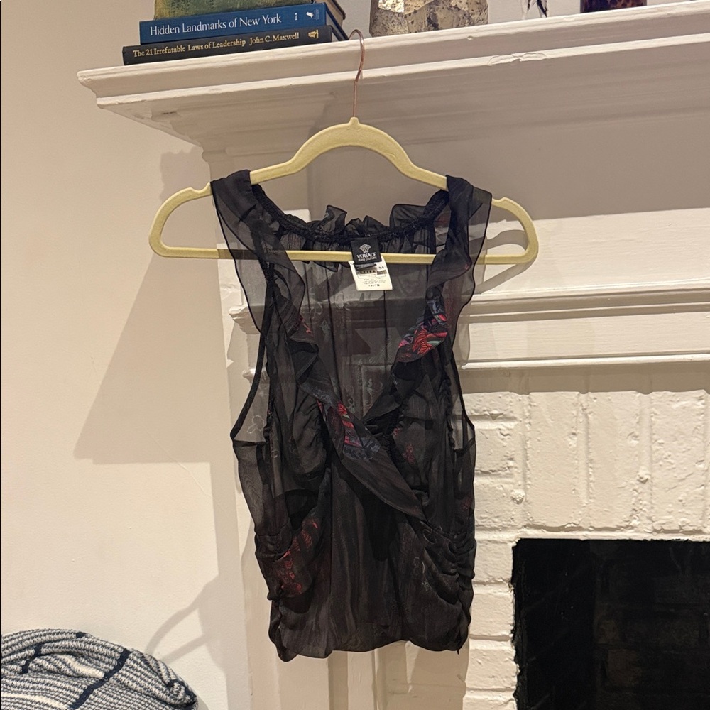 Versace Black Ruffled Top - Picture 6 of 6